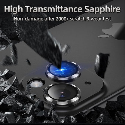 Korecase Compatible with iPhone 15 /iPhone 15 Plus Camera Lens Protector,9H Tempered Glass Camera Screen Cover,[Drop Protection][Strong Adhesion] Aluminum alloy Metal Anti Scratch Rear Camera Lens