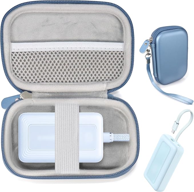 CaseSack Case for Anker Portable Charger 10,000mAh, Zolo Power Bank 20,000mAh, Organizer for Anker Portable Charger/Fast Charge Battery Pack (Blue)