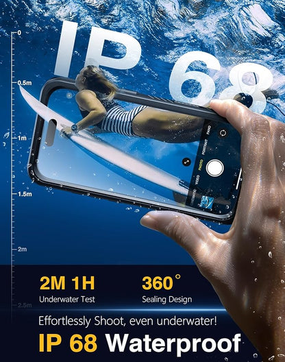 Lanhiem Magnetic for iPhone 17 Pro Case Waterproof, Built in Screen Protector & Camera Protection, [Compatible with MagSafe] Full Body Dustproof Heavy Duty Rugged Phone Case 6.3'' (Privacy Black)
