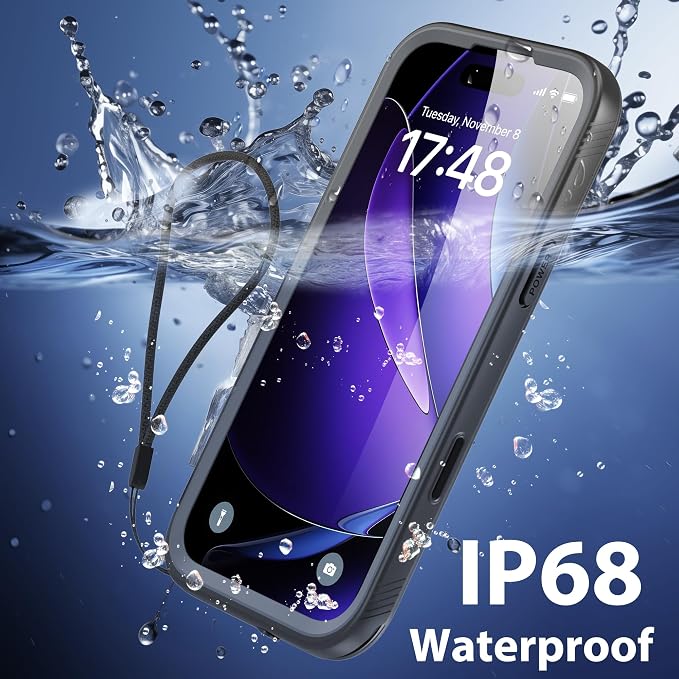SPORTLINK for iPhone Air Waterproof Phone Case - Built in Screen Protector Shockproof/Military Rugged Dropproof/Dustproof/Heavy Duty, 360 Full Body Protective Cover for iPhone Air 6.5 Black