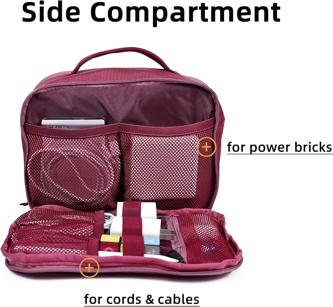 Accessories Bag & Tech Pouch | Organizer for Cables, Electronics & Everyday Essentials, Water-Repellent, Dual-Sided Padded