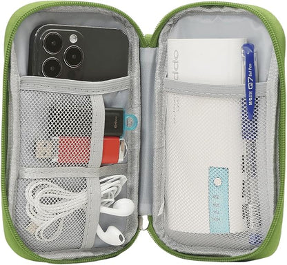 CAAORDKSO Electronics Organizer Travel Case, Travel Cable Organizer Bag Pouch Electronic Accessories Carry Case Waterproof Electronic Bag for Cable, Cord, Charger, Power Bank, Earphone (Green)