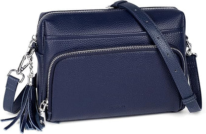 befen Genuine Leather Crossbody Purses for Women Small Crossbody Bags Purse with Built in RFID Blocking Wallet