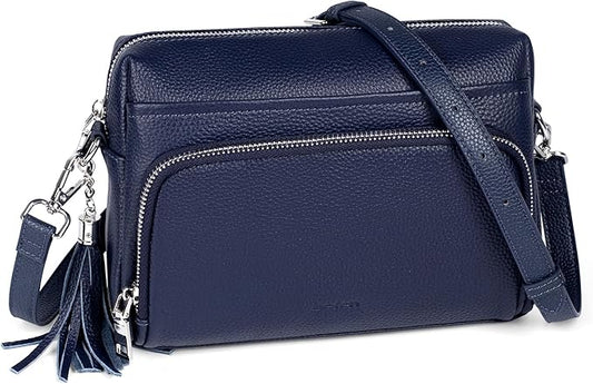 befen Genuine Leather Crossbody Purses for Women Small Crossbody Bags Purse with Built in RFID Blocking Wallet