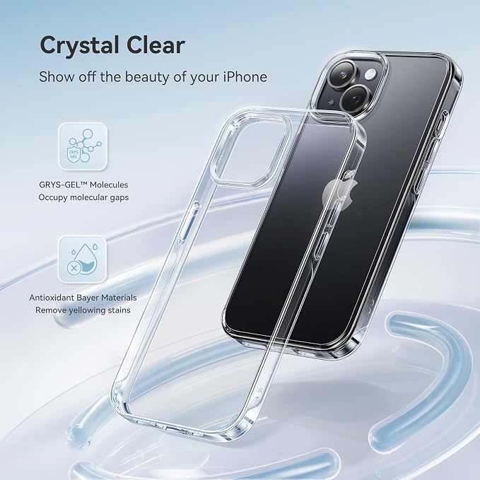 CASEKOO for iPhone 14 Case/iPhone 13 Case Crystal Clear, [Never Yellow Technology] [Military-Grade Protection] Transparent Slim Cover Women Men Phone Case 6.1 inch, Clear