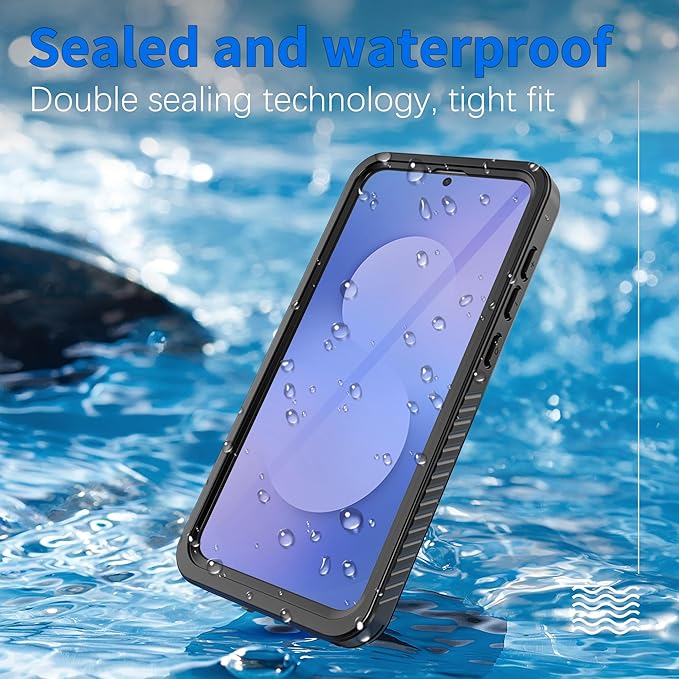 for Samsung Galaxy S25 FE Case, IP68 Waterproof Dustproof Case, [Built-in Screen Protector] Full Body Heavy Duty Rugged Phone Cover for Galaxy S25FE 6.7 inch Black