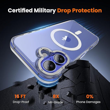 3 in 1 for iPhone 16 Case Clear with MagSafe, Yellowing-Resistant Acrylic Back, Shockproof Guard Corners, Military-Grade Protection for iPhone 16 Phone Case 6.1 inch Clear Bumper