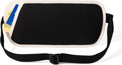 Money Belt - Slim Passport Holder RFID Blocking Travel Wallet Undercover Fanny Packs for Men Women - Beige