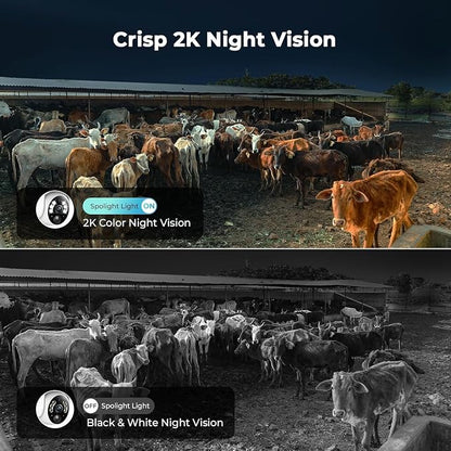 Cellular Security Camera Comes with Pre-Installed 4G LTE SIM Card-No WiFi Security Camera Wireless Outdoor, Color Night Vision, 360° Live Viewing, Instant PIR Motion Alerts and Solar Powered