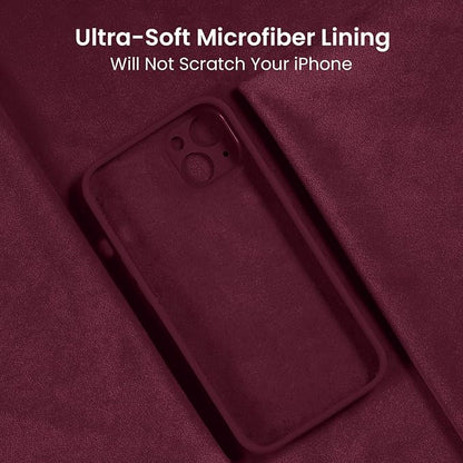 FireNova Designed for iPhone 13 Case, Silicone Upgraded [Camera Protection] Phone Case, Soft Anti-Scratch Microfiber Lining Inside, 6.1 inch, Plum