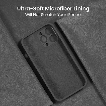 FireNova Designed for iPhone 14 Pro Case, Silicone Upgraded [Camera Protection] Phone Case, Soft Anti-Scratch Microfiber Lining Inside, 6.1 inch, Space Gray
