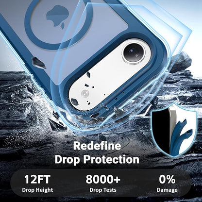 jaroco Magnetic for iPhone Air Case, [Compatible with MagSafe][Military Grade Drop Protection][Heavy Duty Protection][Non-Slip][Shockproof] 2-Layer Durable Bumper Phone Case 6.5''-Deep Blue