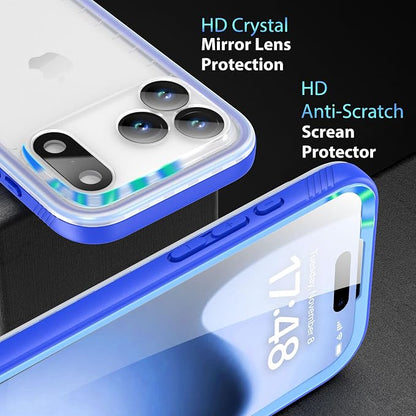 SPORTLINK for iPhone 17 Pro Max Case, IP68 Waterproof Military Protective Full Body Heavy Duty Shockproof 360 Sealed Dustproof with Camera Screen Protector Phone Cover for iPhone 17 Pro Max 6.9" Blue