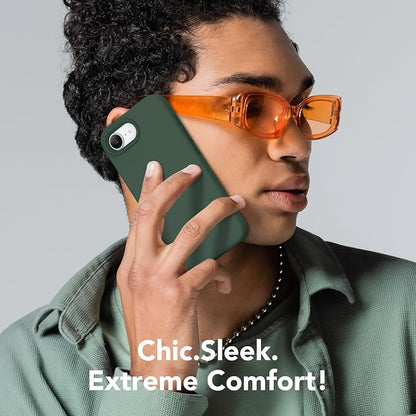 Magnetic for iPhone 17e/iPhone 16e Case, Compatible with MagSafe, [Soft Anti-Scratch Microfiber Lining] Slim Silicone Shockproof Protective Phone Case for iPhone 17e/16e 6.1", Alpine Green