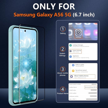 for Samsung Galaxy A56 5G Phone Case: Samsung A56 Case [Mag-Safe Fit] with 2PC Tempered Glass Screen Protector,Frosted Translucent A56 Case Soft-Touch Skin Protection for Galaxy A56 Cover,Mint Greenn
