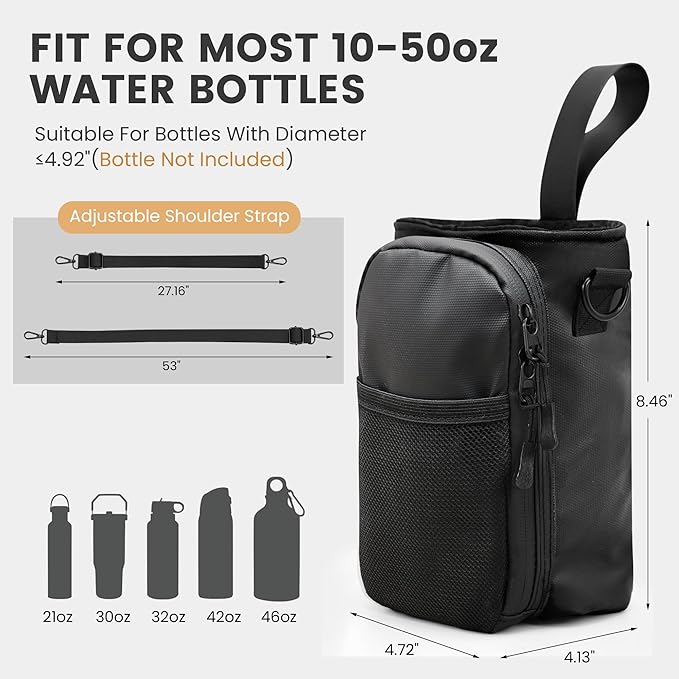 Balency Magnetic Gym Bag for Men, Magnetic Gym Water Bottle Bag, Water Bottle Holder with Phone Pockets, Powerful Magnet Gym Pouch, Magnet Crossbody Bags, Gym Accessories for Women
