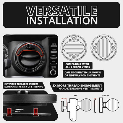 Tackform LINK Vent Phone Mount Compatible with 2016-2023 Toyota Tacoma and 2014-2021 Toyota Tundra | Aluminum | Zero Slip, Anti-Scratch | Universal Holder Compatible with iPhone, Galaxy, More | Yellow