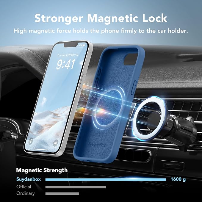 Magnetic for iPhone 17e/iPhone 16e Case, Compatible with MagSafe, [Soft Anti-Scratch Microfiber Lining] Slim Silicone Shockproof Protective Phone Case for iPhone 17e/16e 6.1", Lake Blue