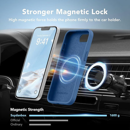 Magnetic for iPhone 17e/iPhone 16e Case, Compatible with MagSafe, [Soft Anti-Scratch Microfiber Lining] Slim Silicone Shockproof Protective Phone Case for iPhone 17e/16e 6.1", Lake Blue