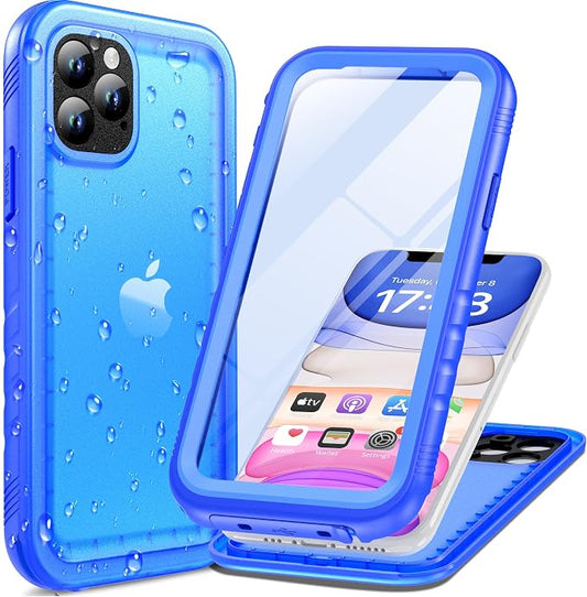 Cozycase Waterproof Case for iPhone 11 Pro Max, Shockproof Full-Body Rugged Bumper Sealed Case with Built-in Screen Protector for iPhone 11 Pro Max 6.5 inches 2019 Release - Blue