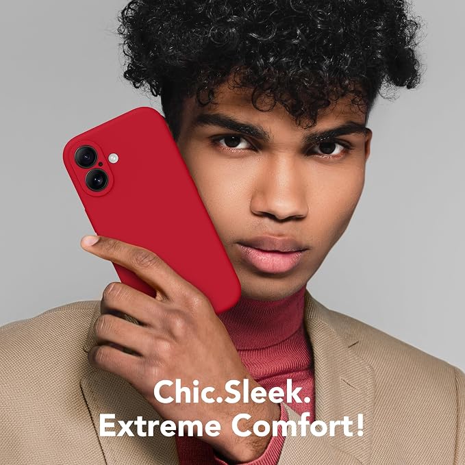 Magnetic for iPhone 17 Case, Compatible with MagSafe, [Full Camera Protection][Screen Protector] Silicone Shockproof Protective Phone Case for iPhone 17 6.3", Deep Red