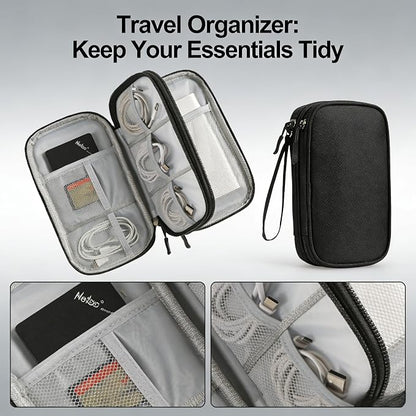 Travel Storage Box - Hard EVA Protective Cover for Mobile Power Bank, Charger, Cable, Phone and Accessories - Portable Storage Bag for Airplane, Business Travel, Home Furnishings