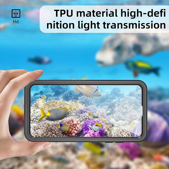 Omio Compatible with Samsung Galaxy S25 Waterproof Case, Full Body IP68 Waterproof Dustproof Underwater Case Built-in Lens & Screen Protector Military Grade Shockproof Case for Men Women, Black