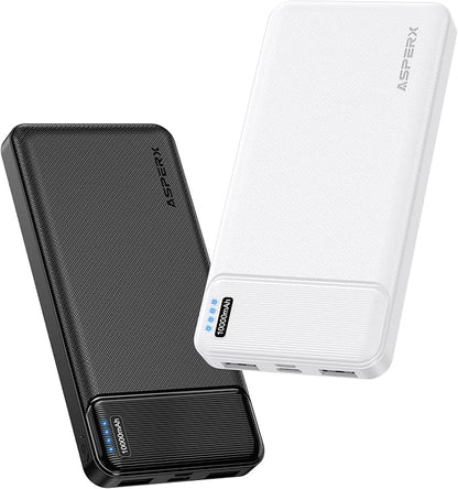 AsperX 2-Pack 10000mAh Slim Portable Charger,Portable Power Bank | USB C in&Out Fast Charging Battery Pack,Compatible with iPhone Samsung Tablet and Heated Vest