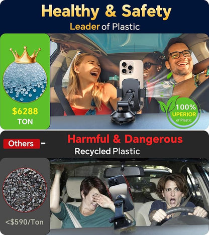 Car Phone Holder Mount【Window + Vent +Dash】Windshield Phone Mount for Car【360°Rotation】Suction Cup Phone Mount for Truck Stand Phone Holder Camera Mount for iPhone Comfortable Natural Video Recording