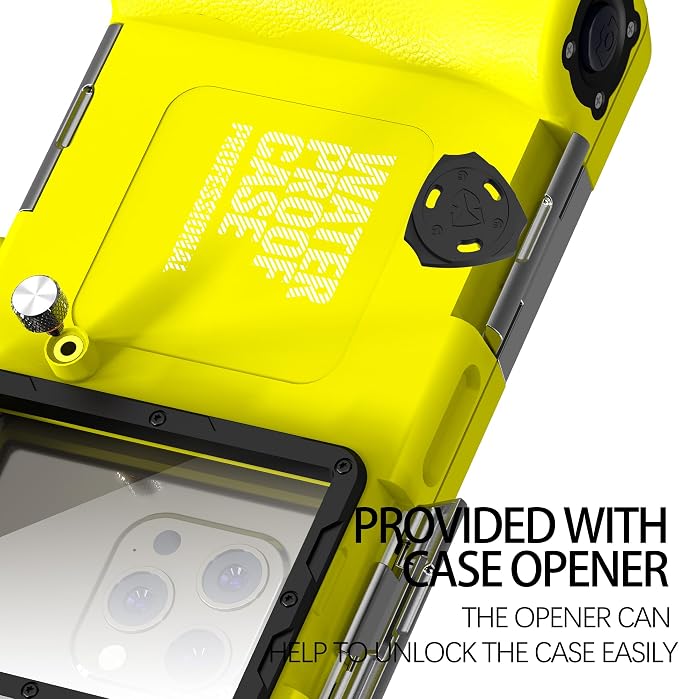 2026 Underwater Snorkeling Diving Phone Case for Phone 17/16/15/14/13/12Pro Max/Galaxy S25/S24/S23.(50ft/15m) Professional Scuba Dive Waterproof Case Underwater Photo Video（Yellow）