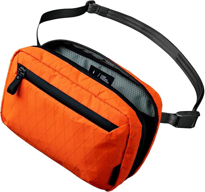ALPAKA Elements Tech Case Tech Pouch 2.1L Cable Bag Hot Orange X-Pac RVX21 | Weatherproof Fabric, YKK Aquaguard Zipper, Detachable Shoulder Strap, Ideal for Electronics & Accessories, Daily Work Travel