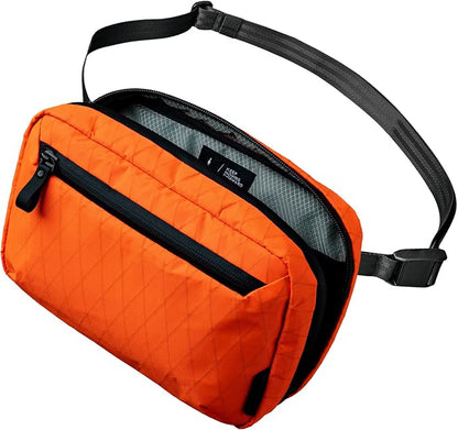 ALPAKA Elements Tech Case Tech Pouch 2.1L Cable Bag Hot Orange X-Pac RVX21 | Weatherproof Fabric, YKK Aquaguard Zipper, Detachable Shoulder Strap, Ideal for Electronics & Accessories, Daily Work Travel