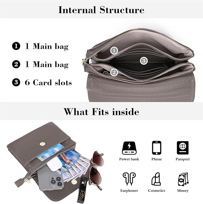 MINICAT RFID Blocking Small Crossbody Bags for Women Vegan Leather Mini Travel Purses Cell Phone Purse Cross Body Bag