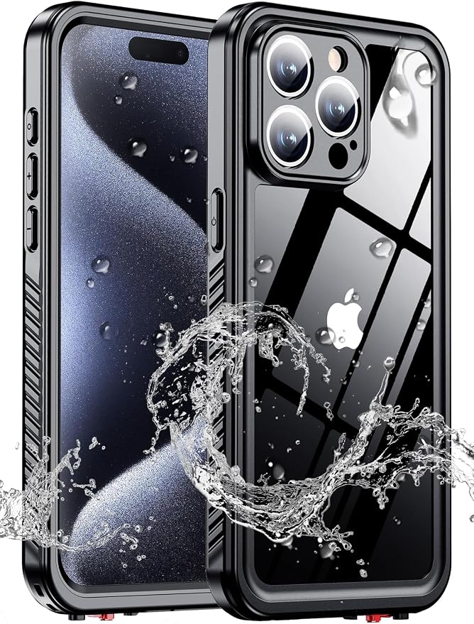MOZOTER for iPhone 15 Pro Case Waterproof,[IPX8 Underwater Case][Full Body Shockproof & Military Dropproof] Clear Sound Quality Built-in Screen Protector for iPhone 15 Pro 6.1 inch-Black