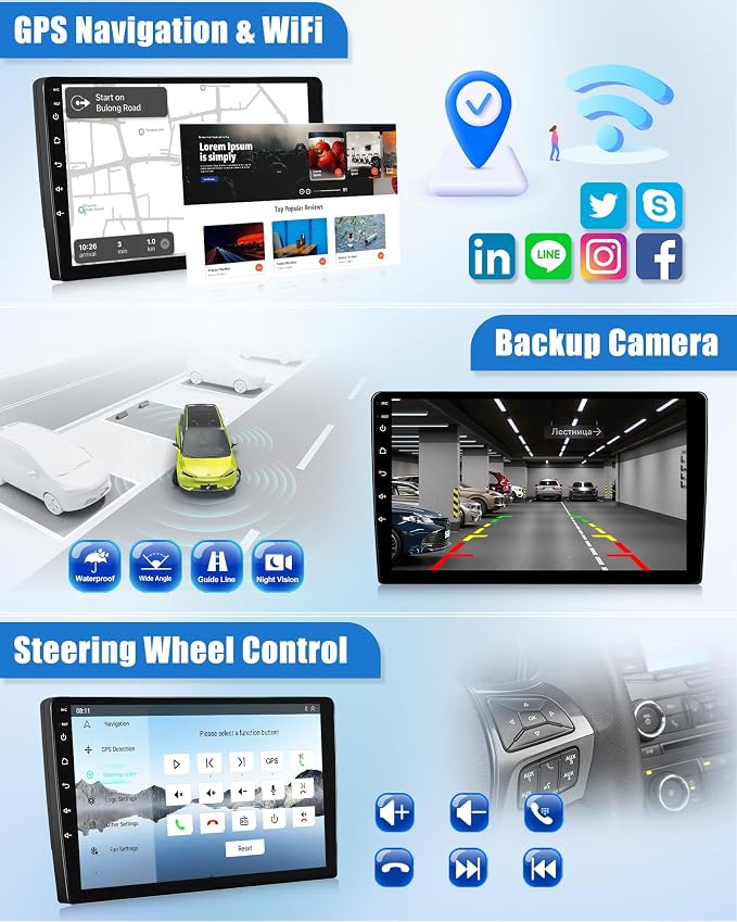 SIXWIN 8 Core Qualcomm Android Car Stereo for Honda Civic 2016-2020 9 Inch Touch Screen with CarPlay Android Auto 3G+32G Bluetooth Cooling Fan Weather Forecast UI Design Intelligent Voice