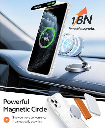 FNTCASE for iPhone 11 Pro Case, Fit for Magsafe, Clear Anti Yellowing | Magnetic Phone Cases, 14FT Military Grade Drop Protection, Slim Shockproof Protective Cover, Transparent