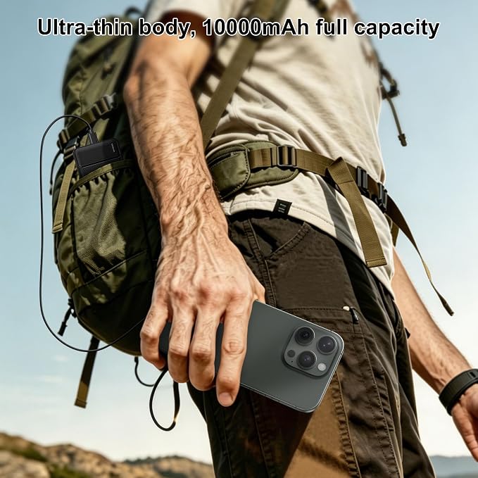AsperX 10000mAh USB C Output Portable Charger | Power Bank Fast Charging, Portable Battery Bank External Battery Pack for iPhone, Samsung, Google LG and Heated Vest
