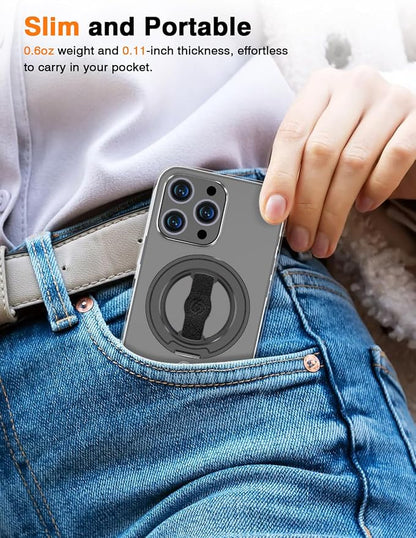 Airloop Pro for MagSafe Phone Grip Stand with Finger Strap - [Upgrade Secure Hinge] 360° Rotation Removable Magnetic Ring Holder Kickstand Loop for iPhone 17, 16, 15, 14, 13, 12 Series