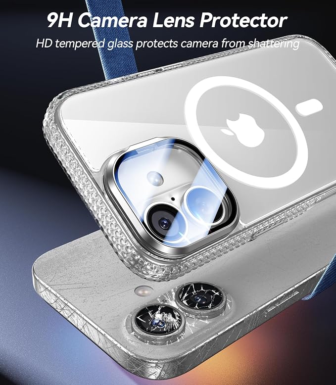 [Upgraded Full Camera Protection] for iPhone 17 Case with Camera Cover Stand [Fit for MagSafe][10FT Mil-Grade Protection] Transparent Magnetic iPhone 17 Phone Case, Clear