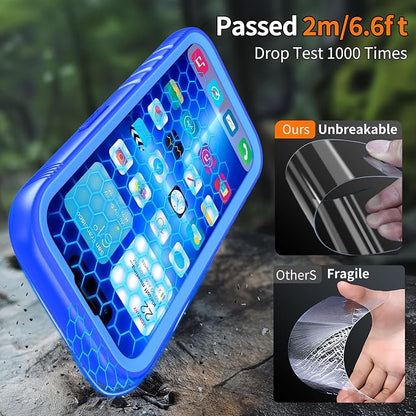Cozycase Compatible with iPhone 13 Waterproof Case - Full Body Dustproof Shockproof Rugged Waterproof Case for iPhone 13 6.1 Inch Blue