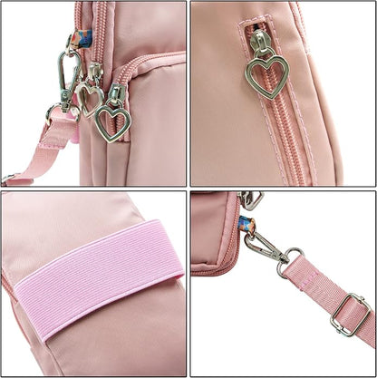 JUMISEE 3-Layers Crossbody Bag Cellphone Pouch Armband Wallet Nylon Smartphone Purse