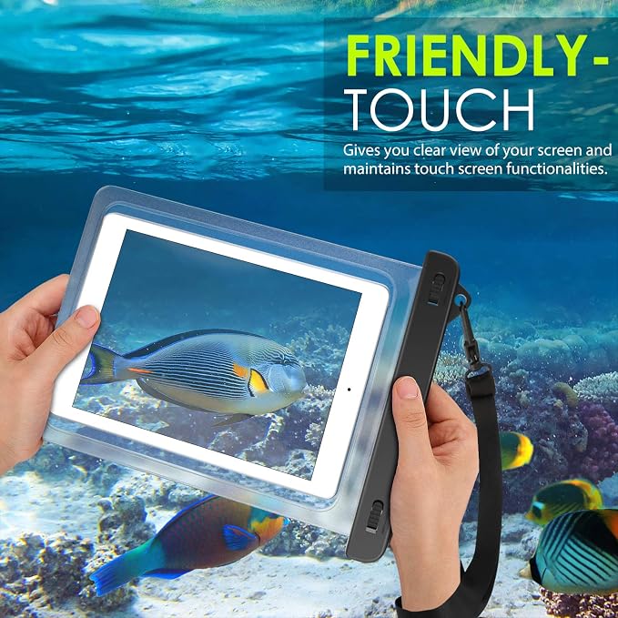 MoKo Waterproof Tablet Case, Tablet Pouch Dry Bag Compatible with iPad 10th, iPad Pro 11 2022, iPad Air 5/4/3/2, iPad 10.2, iPad Pro 10.5/9.7, Samsung Tab S4/S3/S2/Tab A 9.7, Tab E 9.6, Up to 12 inch