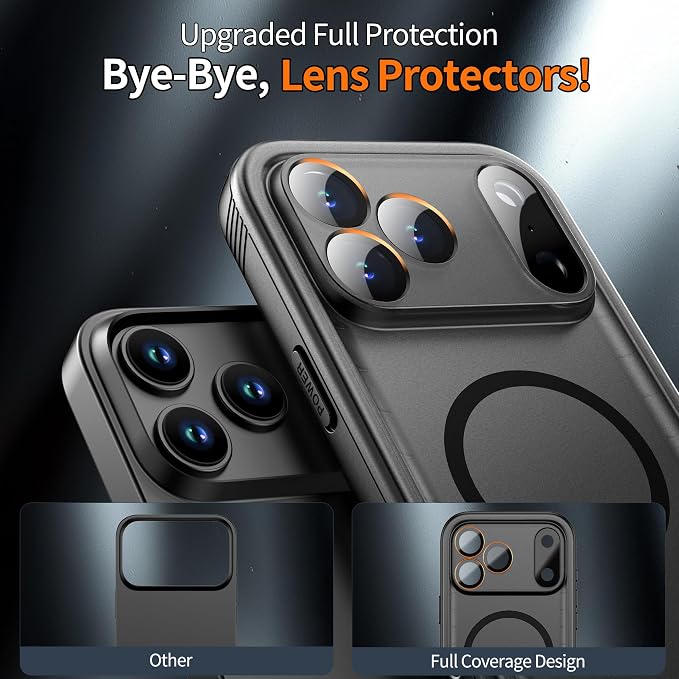Cozycase for iPhone 17 Pro Max Waterproof Case Full-Body Bumper Shockproof Dustproof Cases with Built-in Screen Protector &Camera Control Compatible with MagSafe,Drop Proof 17PM Cover Black