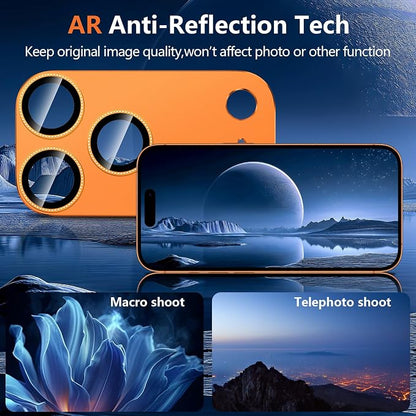 for iPhone 17 Pro Max Camera Lens Protector, [Military Grade Shatterproof] [Strong Adsorption] [Case Friendly] Full Coverage Metal Aluminum Alloy 9H Tempered Glass Camera Screen Cover, Cosmic