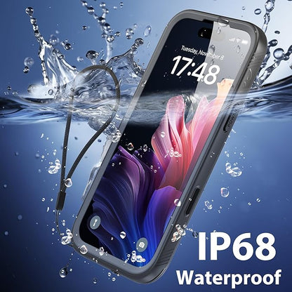 SPORTLINK for iPhone 17 Waterproof Phone Case - Built in Screen Protector/Shockproof/Military Rugged Dropproof/Dustproof/Heavy Duty, 360 Full Body, Protective Cover for iPhone 17 6.3 inch Black