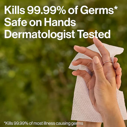 The Honest Company Grapefruit Grove Sanitizing Wipes, Kills 99.99% of Germs, Safe for All Hands, Antibacterial, Dermatologist Tested, 50 Count
