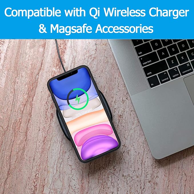 Battery Case for iPhone 11, Upgraded 10000mAh Portable Protective Charging Case with Wireless Charging Compatible with iPhone 11 (6.1 inch) Rechargeable Battery Pack Charger Cover with Carplay (Black)