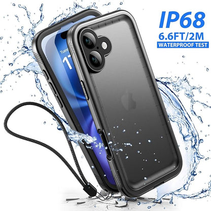 SPORTLINK for iPhone 16 Plus Case - IP68 Waterproof Military Protective Full Body Heavy Duty Shockproof 360 Sealed Dustproof with Camera Screen Protector Cover for i Phone 16 Plus 6.7" Black