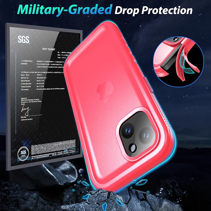 SPORTLINK for iPhone 15 Case - IP68 Waterproof Military Protective Full Body Heavy Duty Shockproof 360 Sealed Dustproof with Camera Screen Protector Phone Cover for i Phone 15 6.1" Pink