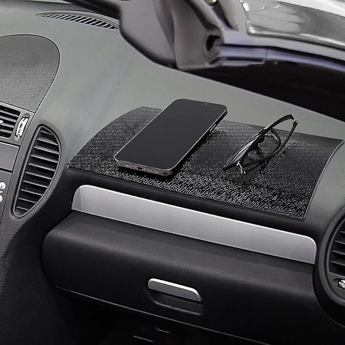 Non-Slip Car Dashboard Sticky Pad – Extra Thick 6.5"x4.5" MINI-FACTORY Fixate Gel Mat for Phones, Glasses, Keys – Anti-Slip Grip (2 Pack)
